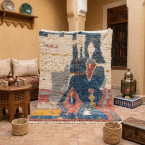 Handwoven Boujaad Rug – Abstract Tribal Art 245X173